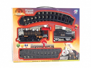 Железная дорога на батарейках, световые и звуковые эффекты, дым, длина 150 см (Joy Toy, S400-H06011sim)